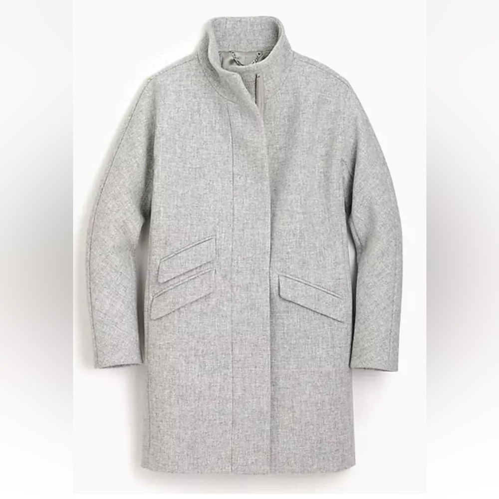 Grey Cocoon coat in Italian stadium-cloth wool-2